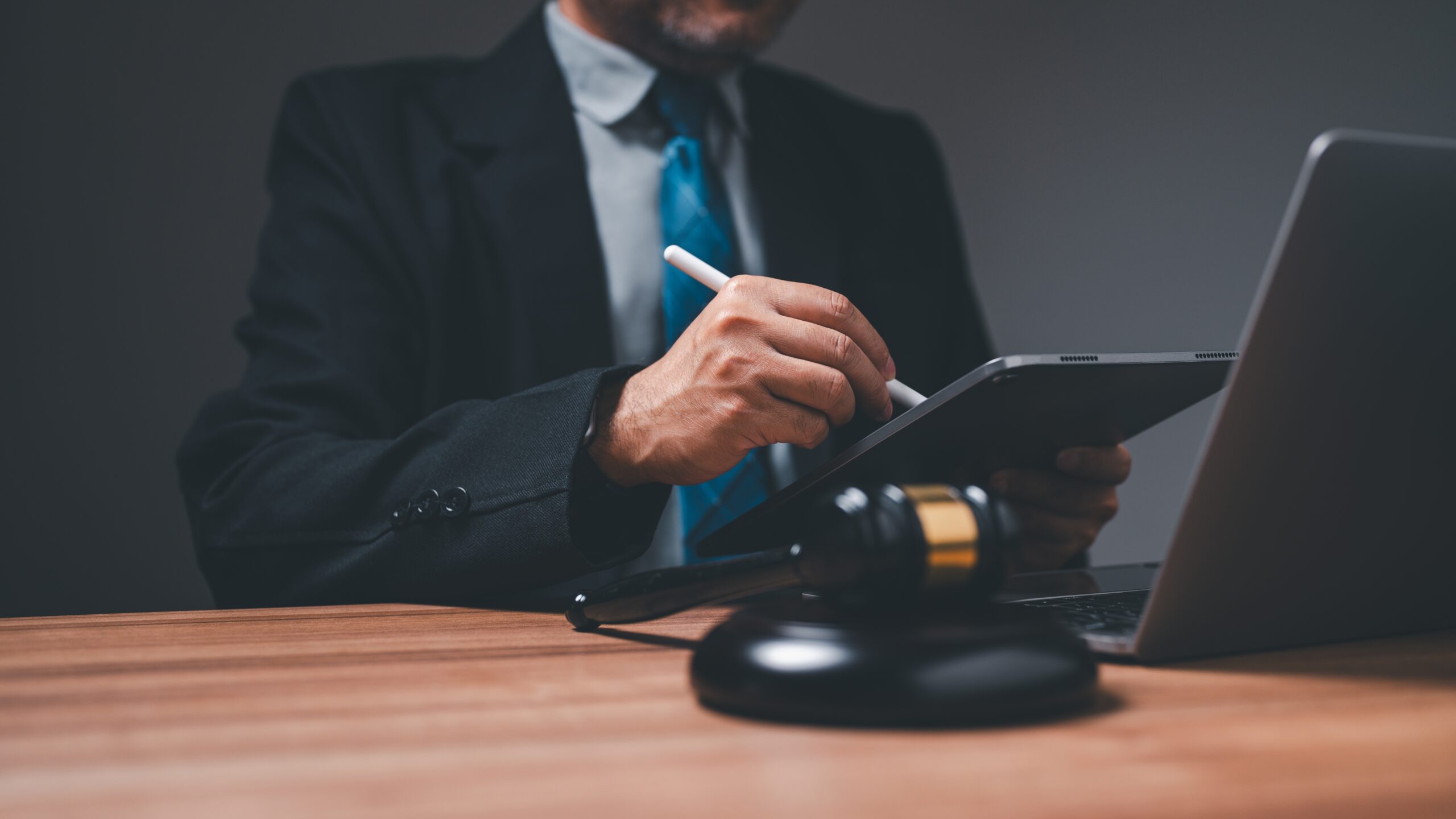Lawyer working on tablet reviewing how to create a trust